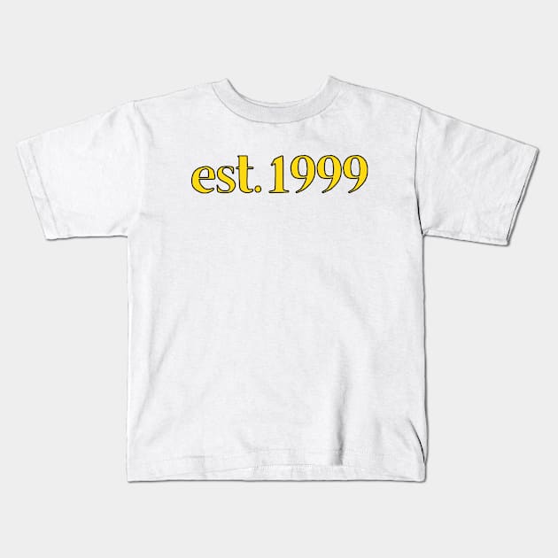 Est. 1999 Cartoonish Retro Birthday Kids T-Shirt by MSA